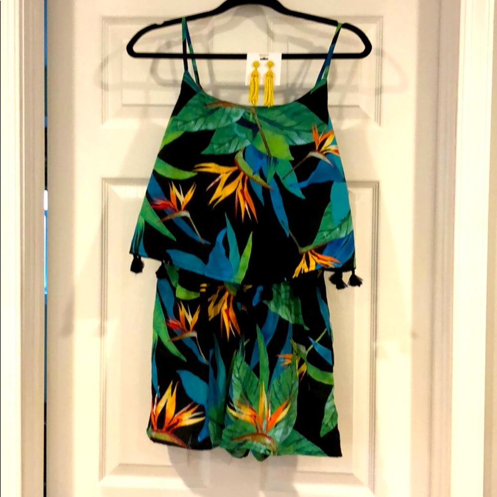 Ana romper and earrings size small